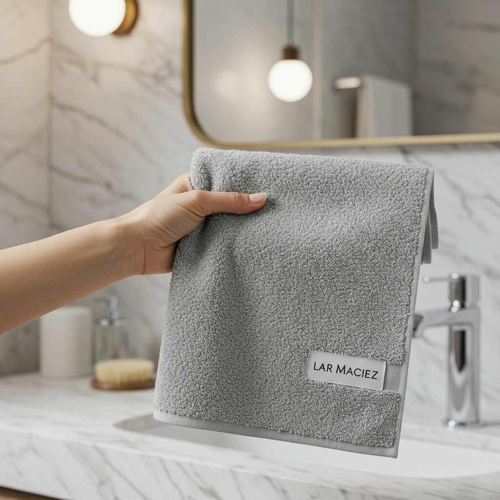 Kit com 3 Toalhas de Rosto Lar Maciez – Algodão Felpudo e Toque Suave