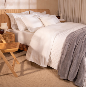 Kit Colcha Cetim 210 Fios 100% Algodão Denver