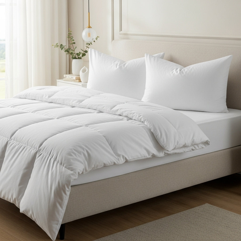 Jogo de Cama Completo Premium Lar Maciez Branco – Edredom, Lençol e Fronhas com Toque de Hotel 5 Estrelas