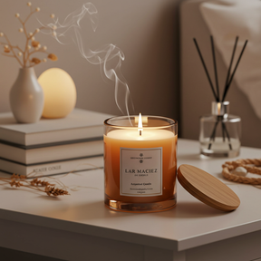 Vela Aromática Lar Maciez – Essência Suave e Design Sofisticado
