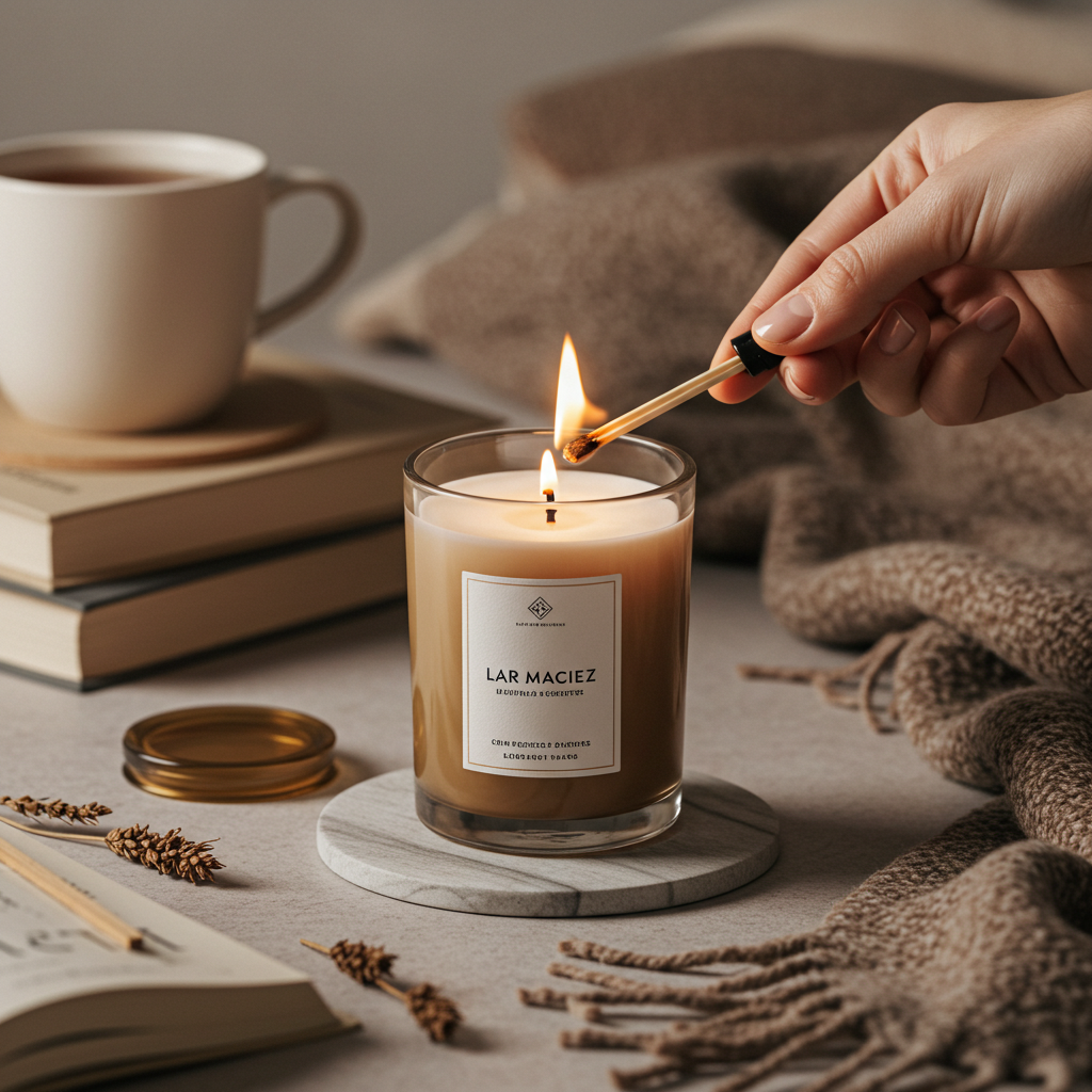 Vela Aromática Lar Maciez – Essência Suave e Design Sofisticado